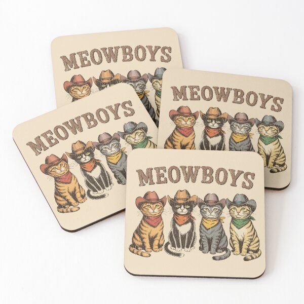 Item preview, Meowboys Cowboy Cats Funny Western Vintage Kitties designed and sold by Eh Plus Designs.