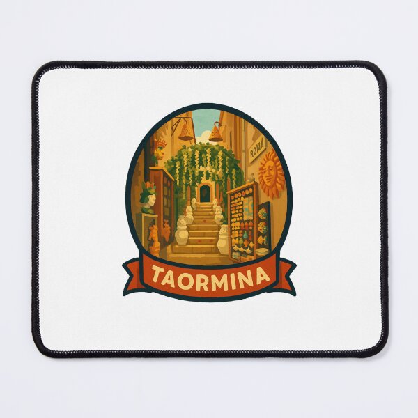 Item preview, Taormina Sicily Travel Poster – Ceramic Alleyway & Mediterranean Charm designed and sold by The Digital Compass.