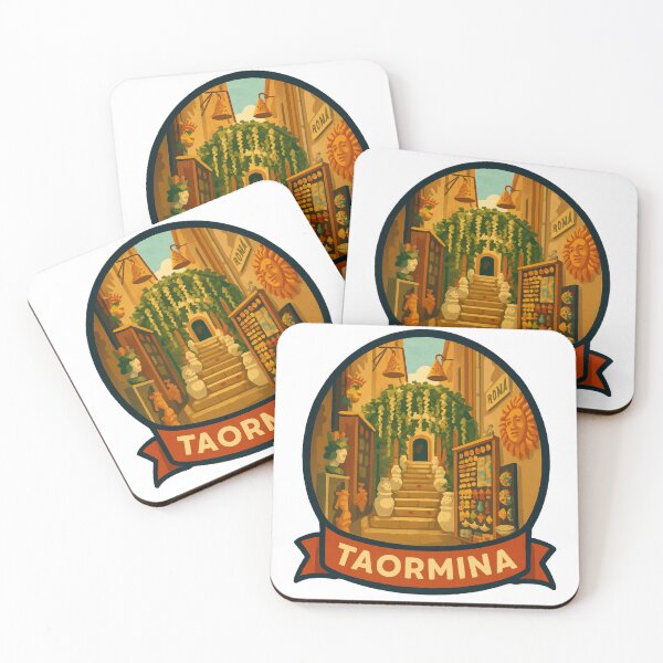 Item preview, Taormina Sicily Travel Poster – Ceramic Alleyway & Mediterranean Charm designed and sold by The Digital Compass.