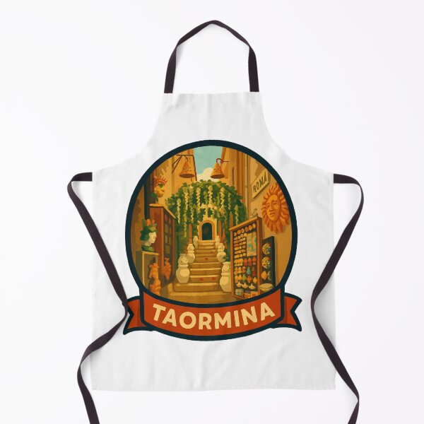 Item preview, Taormina Sicily Travel Poster – Ceramic Alleyway & Mediterranean Charm designed and sold by The Digital Compass.