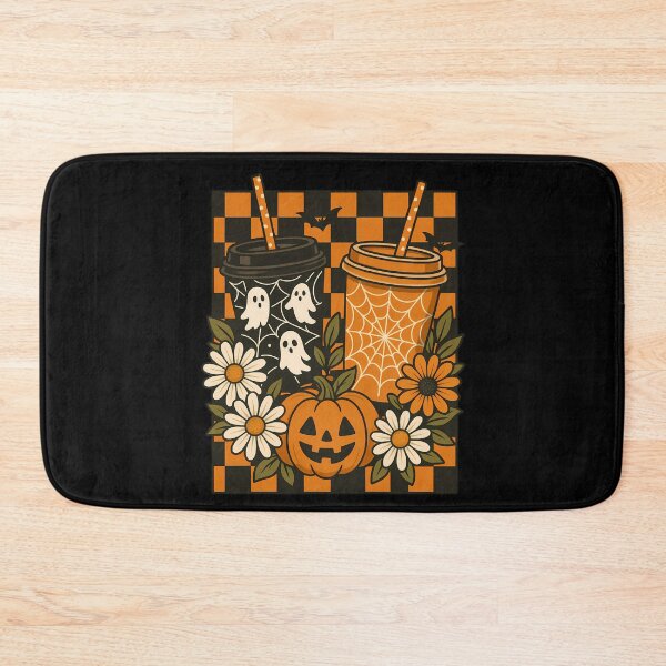Item preview, Halloween Coffee Cups with Ghosts, Pumpkins and Flowers – Retro Spooky Season Design designed and sold by Sixtinebzh.