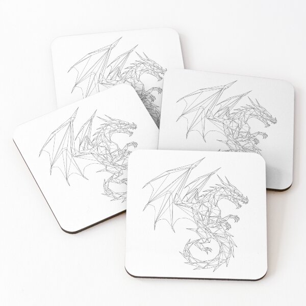 Item preview, Polygonal European Dragon Vector Outline designed and sold by Pearlsiwa.