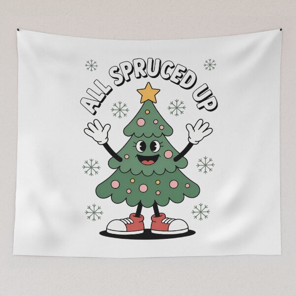 Item preview, All Spruced up Bougie xmas funny groovy Christmas tree pun designed and sold by TyraYoung.