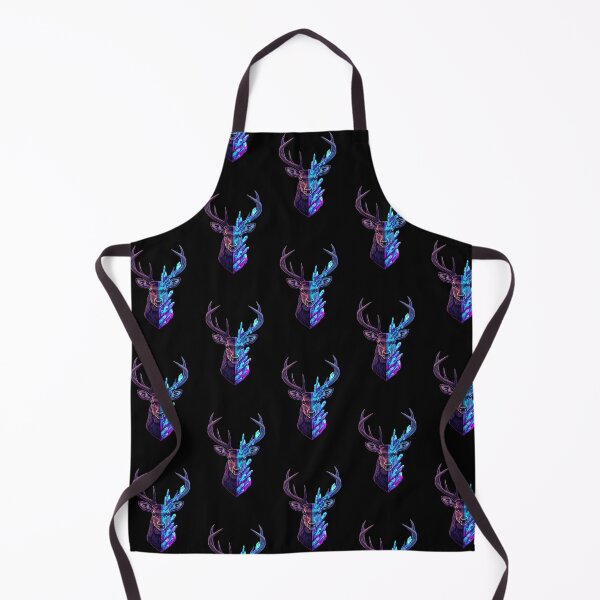 Item preview, Stylized Deer Head Split into Realistic and Low-Poly Crystal Halves with Neon Synthwave Retro 80s Design designed and sold by PixelVibe782.
