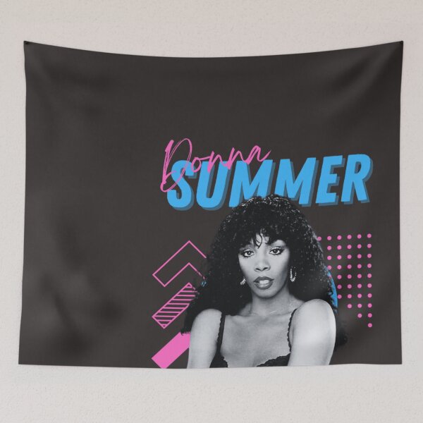 Item preview, Retro Neon Pink and Blue Donna Summer Portrait Design For Disco Music Fans, Gift For 80s and 70s Lovers designed and sold by LindaERiley.