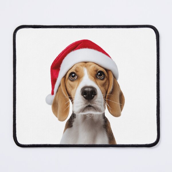 Item preview, Beagle dog with Christmas Hat – Festive Beagle Xmas Design designed and sold by LazyOwlStore.