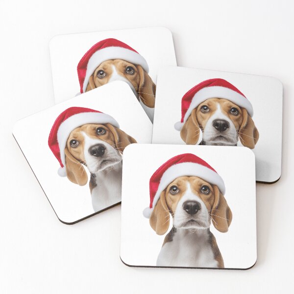 Item preview, Beagle dog with Christmas Hat – Festive Beagle Xmas Design designed and sold by LazyOwlStore.
