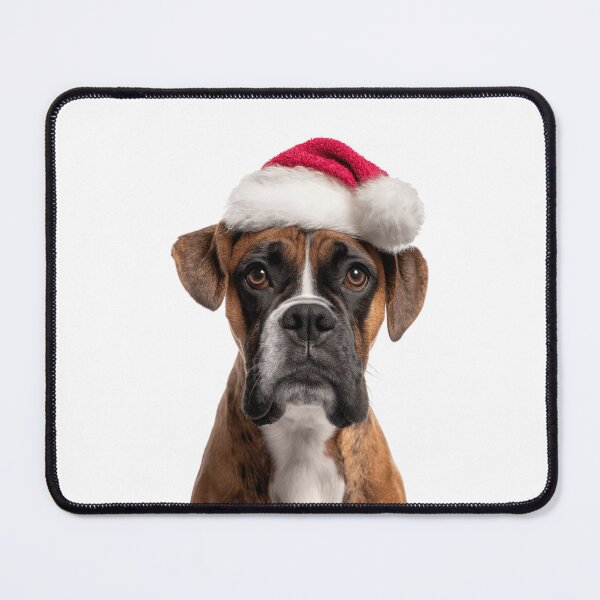 Item preview, Boxer dog with Christmas Hat – Festive Boxer Xmas Design designed and sold by LazyOwlStore.