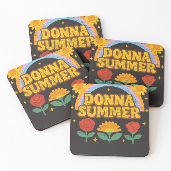 Item preview, Retro Rainbow and Flowers Donna Summer Design For Disco Fans Gift For Vintage Music Lovers designed and sold by LindaERiley.