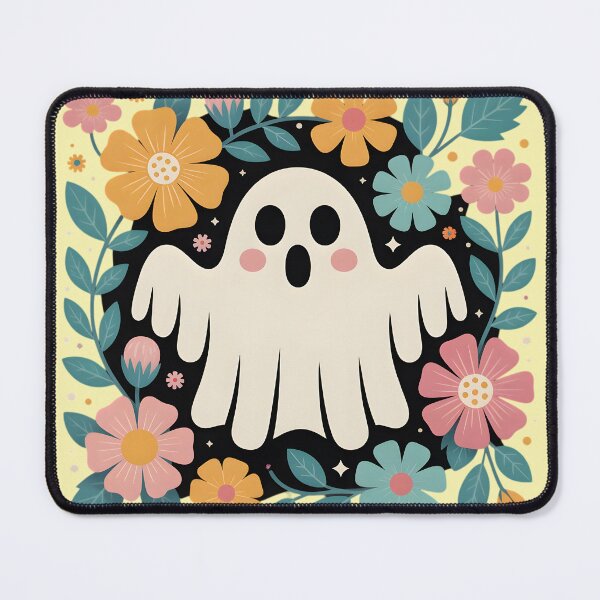 Item preview, Cute Ghost with Colorful Flowers – Kawaii Halloween designed and sold by LinLuckStudio.