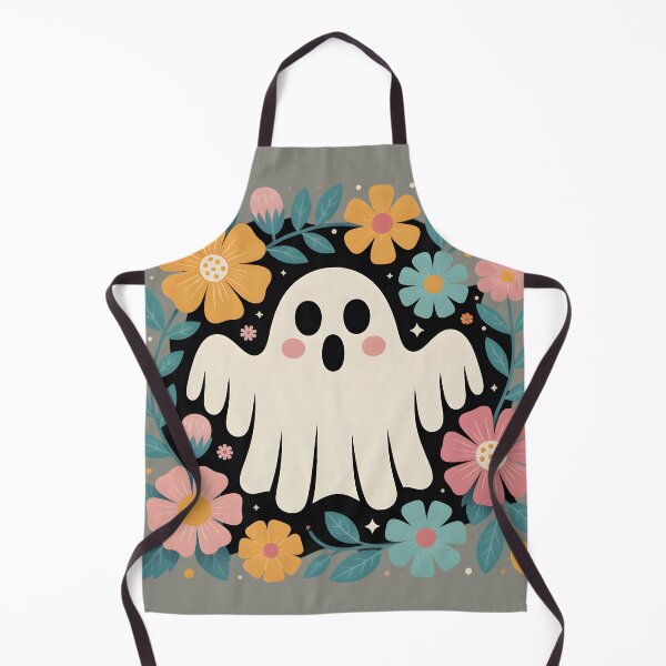 Item preview, Cute Ghost with Colorful Flowers – Kawaii Halloween designed and sold by LinLuckStudio.