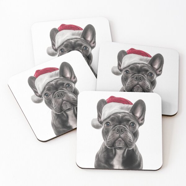 Item preview, French Bulldog with Christmas Hat – Festive Frenchie Xmas Design designed and sold by LazyOwlStore.