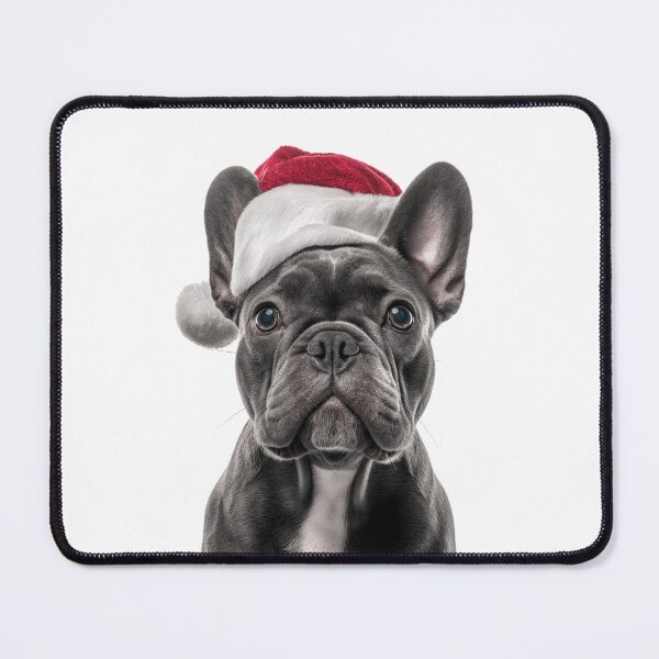 Item preview, French Bulldog with Christmas Hat – Festive Frenchie Xmas Design designed and sold by LazyOwlStore.