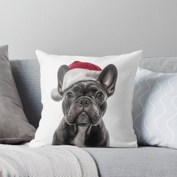 Item preview, French Bulldog with Christmas Hat – Festive Frenchie Xmas Design designed and sold by LazyOwlStore.