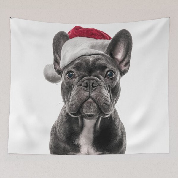 Item preview, French Bulldog with Christmas Hat – Festive Frenchie Xmas Design designed and sold by LazyOwlStore.
