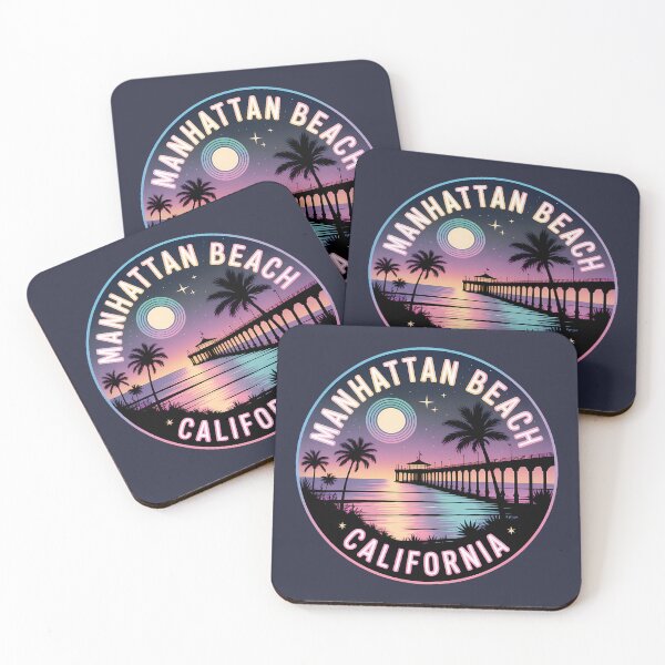 Item preview, Manhattan Beach California Night Circle Sticker designed and sold by Horizon Tales.