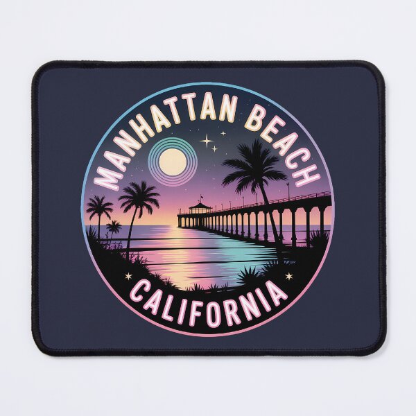 Item preview, Manhattan Beach California Night Circle Sticker designed and sold by Horizon Tales.