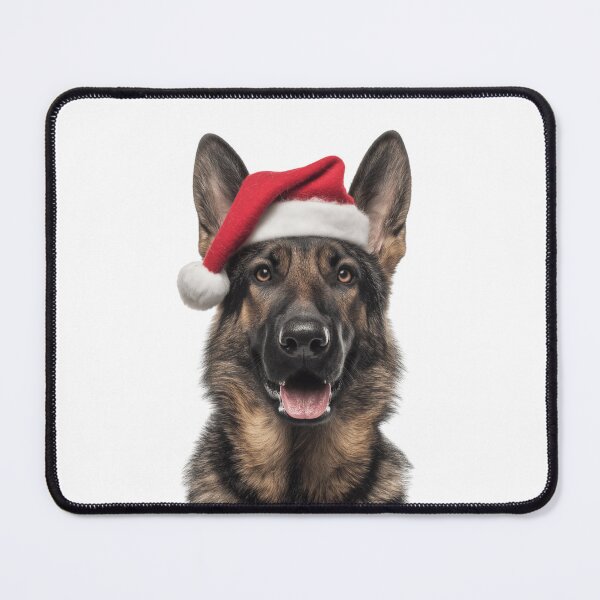 Item preview, German Shepherd dog with Christmas Hat – Festive German Shepherd Xmas Design designed and sold by LazyOwlStore.