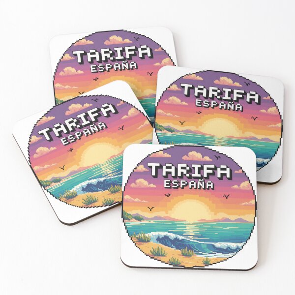 Item preview, Tarifa España – Diseño de playa costera con puesta de sol en pixel art designed and sold by CircinusStore.