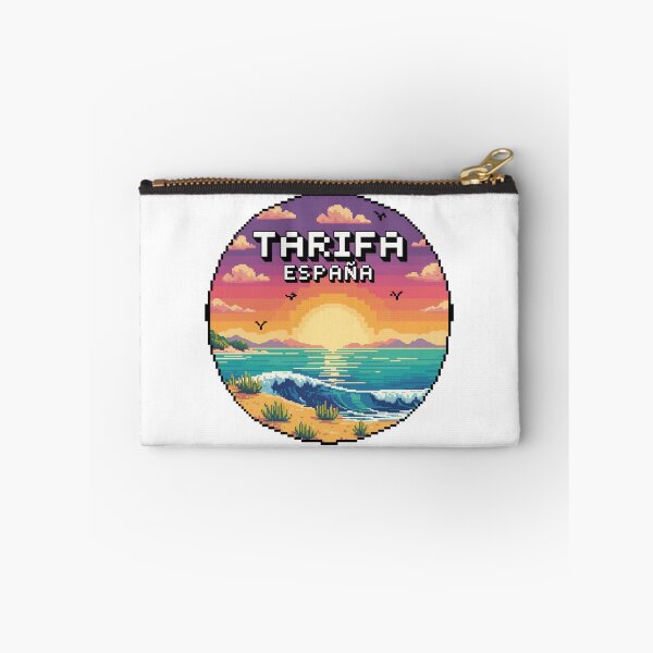 Item preview, Tarifa España – Diseño de playa costera con puesta de sol en pixel art designed and sold by CircinusStore.