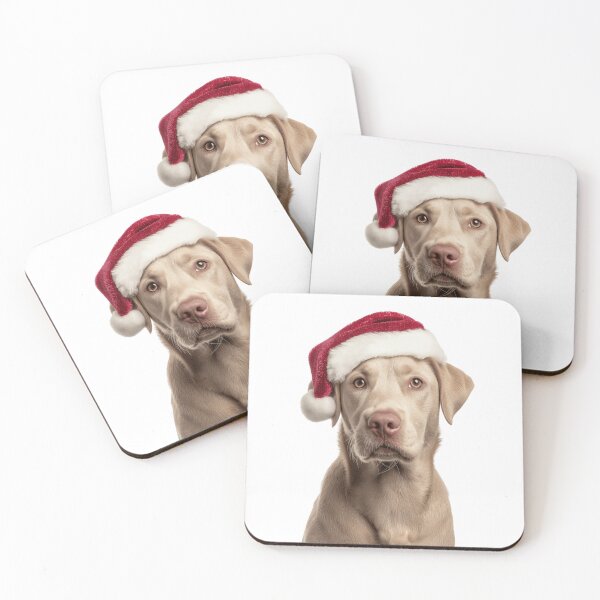Item preview, Labrador Retriever dog with Christmas Hat – Festive Labrador Xmas Design designed and sold by LazyOwlStore.