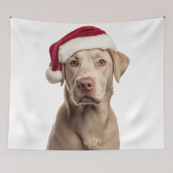 Item preview, Labrador Retriever dog with Christmas Hat – Festive Labrador Xmas Design designed and sold by LazyOwlStore.