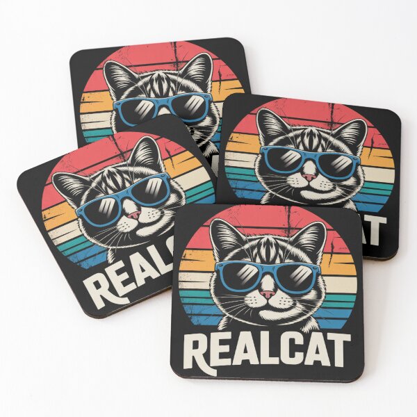 Item preview, Retro Cool Cat with Sunglasses Vintage Real Cat Design designed and sold by WitchyWhisper.