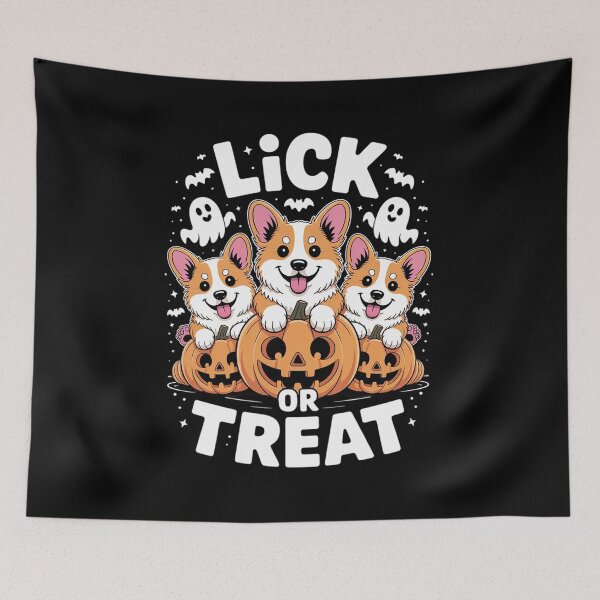 Item preview, Lick or Treat Corgi Dog Pumpkin Spooky Halloween designed and sold by FranzFriesen.