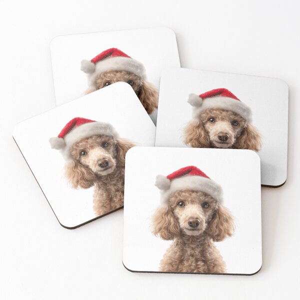 Item preview, Poodle dog with Christmas Hat – Festive Poodle Xmas Design designed and sold by LazyOwlStore.
