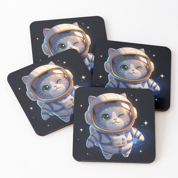 Item preview, Cosmic Kitty Adventure: Cartoon Cat Character in a Spacesuit designed and sold by catlovers2025.