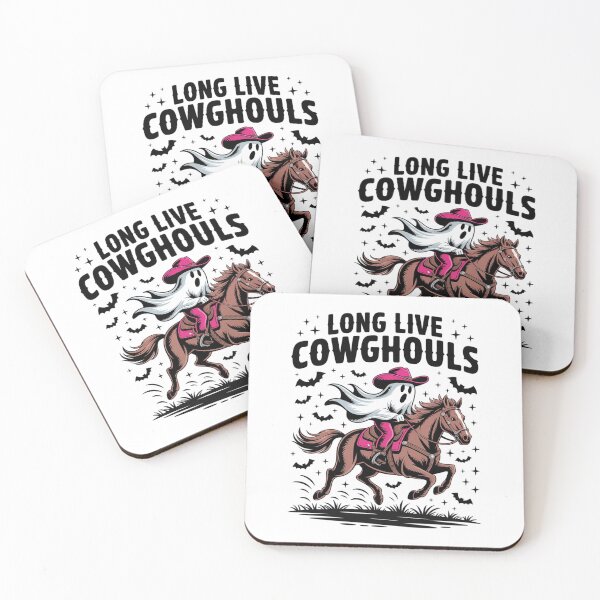 Item preview, Long Live Cowghouls Halloween Cowgirl Ghost on Horse Western designed and sold by HaileyRobel.