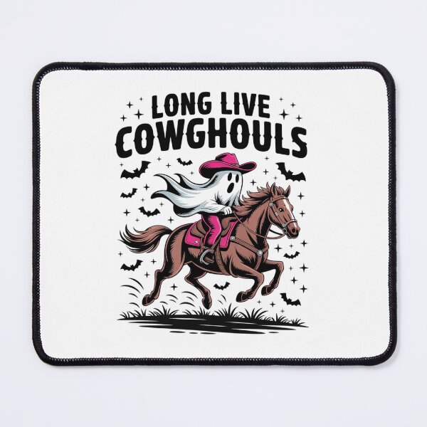 Item preview, Long Live Cowghouls Halloween Cowgirl Ghost on Horse Western designed and sold by HaileyRobel.