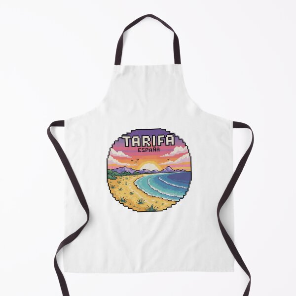 Item preview, Tarifa España – Escena de playa al atardecer en pixel art, calcomanía retro de viaje costero designed and sold by CircinusStore.