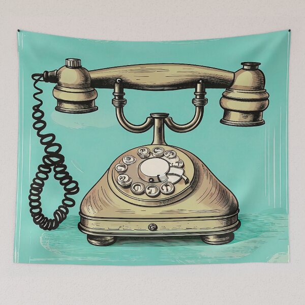 Artikelvorschau, Retro-Telefon mit Wählscheibe, blaugrün entworfen und verkauft von LanaGustavsson.