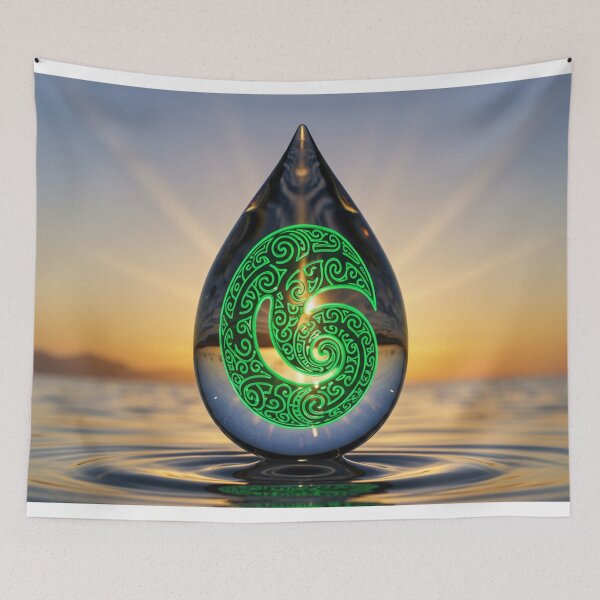Item preview, Emerald Koru Wairua in a Droplet of Sunset designed and sold by KoruWairua-Arts.
