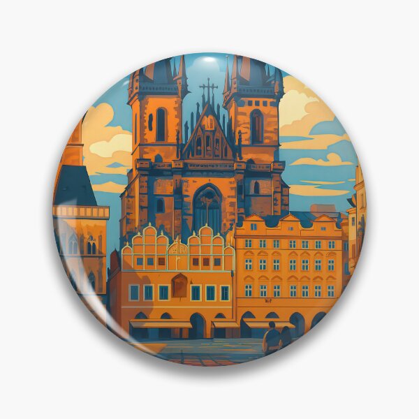 Item preview, Greetings from PRAGUE Old Town Square – Autumn Card Vintage Travel designed and sold by Earth Celebration Designs.