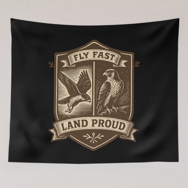 Item preview, falconry Fly Fast Land Proud Falcon Design designed and sold by LuminOrb.