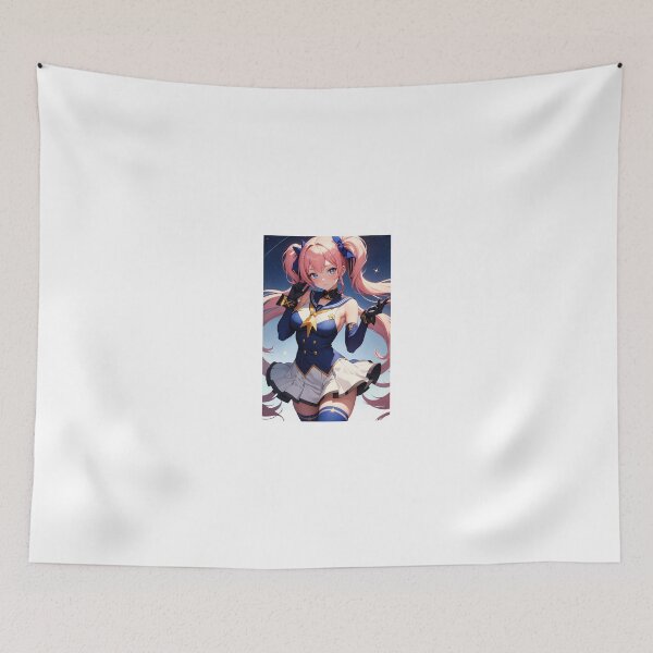 Item preview, Celestial Cadet: Starry Anime Girl in a Blue Sailor Uniform Against the Cosmos designed and sold by iloveanimechibi.
