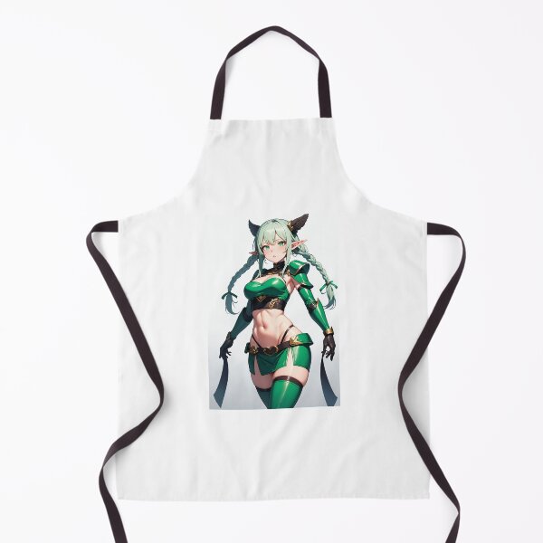 Item preview, Emerald War-Elf: Fantasy Girl in Green Armor with Braids and Abs designed and sold by iloveanimechibi.