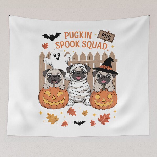 Item preview, Pugkin Spook Squad Cute Pug Halloween Spooky Ghost Pumpkin designed and sold by Sunset4Bones.