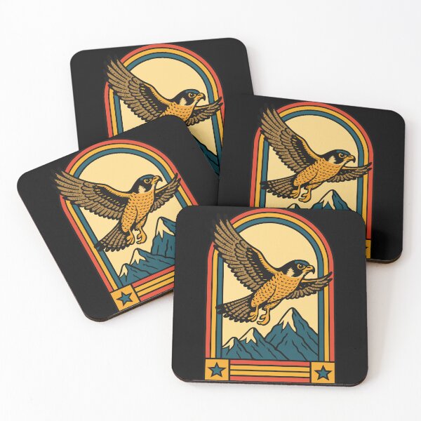Item preview, Peregrine Falcon Soaring Over Mountains Artwork designed and sold by LuminOrb.