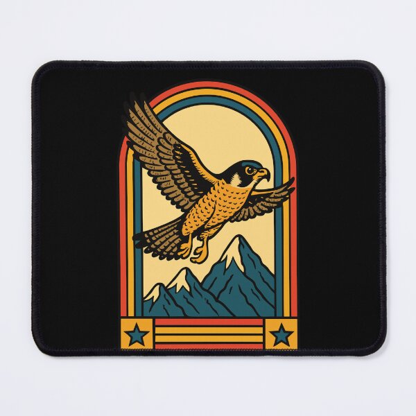 Item preview, Peregrine Falcon Soaring Over Mountains Artwork designed and sold by LuminOrb.