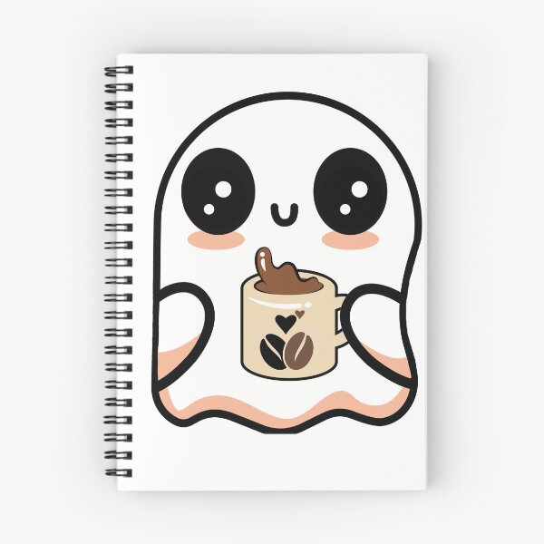 Item preview, Kawaii Ghost with Coffee Mug designed and sold by ZdunekDesign.
