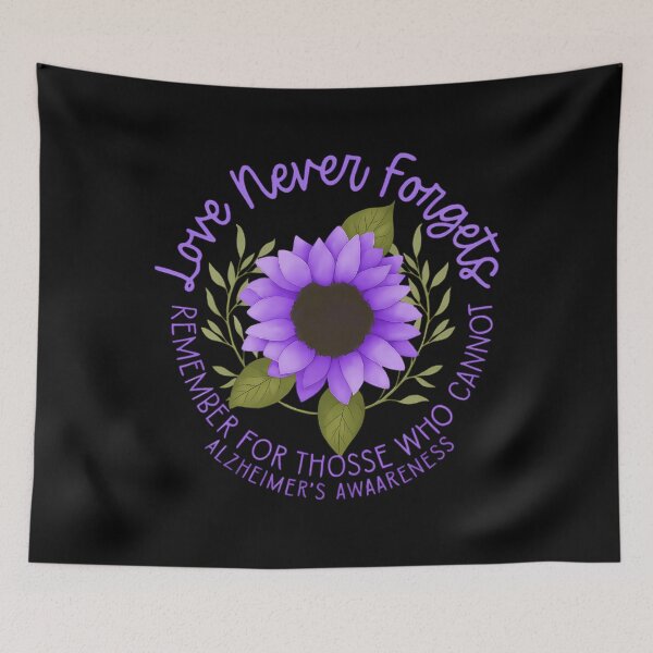 Item preview, Love Never Forgets Alzheimer Awareness Purple Sunflower designed and sold by TrinaEspinoza.