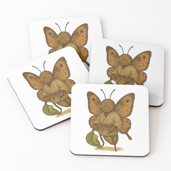 Item preview, A Butterfly and His Son | Samurai Yokai with Caterpillar | Kawaii Japanese  designed and sold by Sobari.