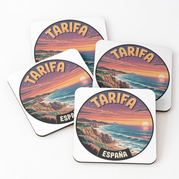 Item preview, Tarifa España – Vista costera del acantilado al atardecer retro designed and sold by CircinusStore.