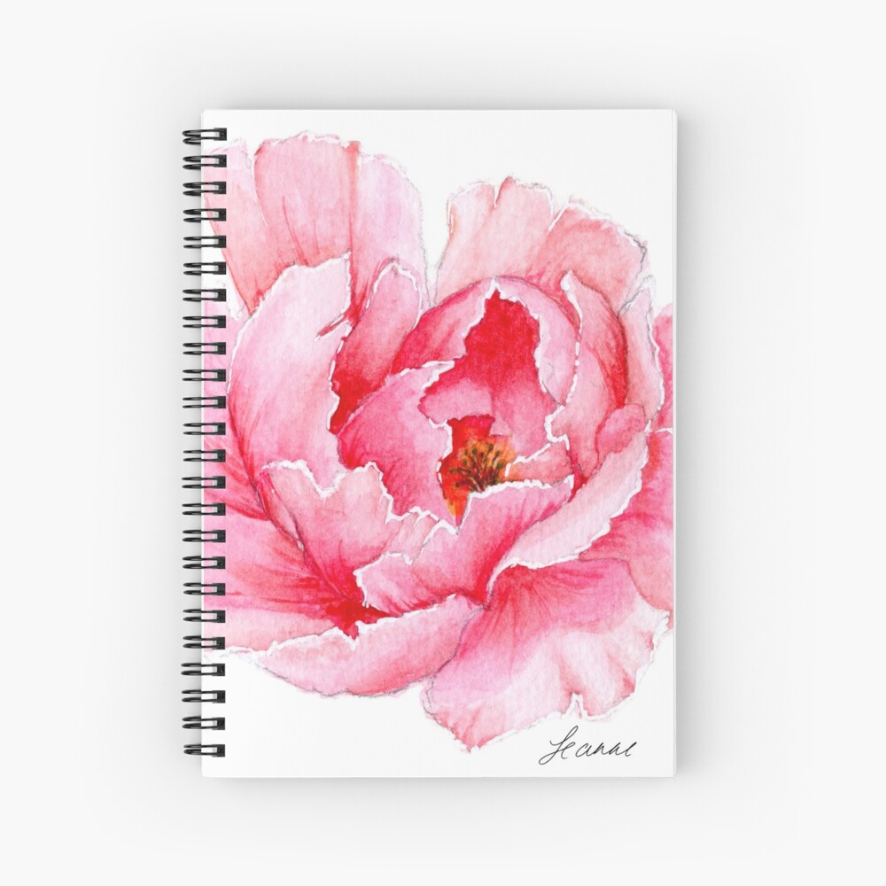 Peony Flower Spiral Notebook Note Book Writing Pad Coco Print