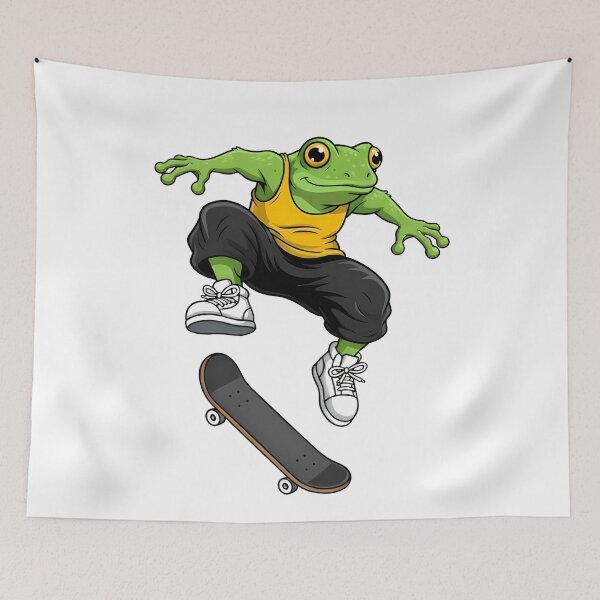 Item preview, Skater Frog Cartoon Extreme Ollie designed and sold by k3rstman1.