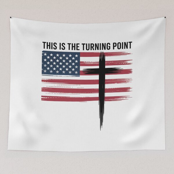 Item preview, White This is The Turning Point American Flag designed and sold by Sunset4Bones.