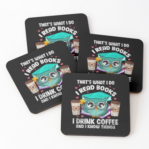 Item preview, I Read Books I Drink Coffee and I Know Things Owl Reader Pullover 		 designed and sold by irinotebinip.